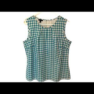 Talbots tank blouse lined cotton gingham tank lined size M